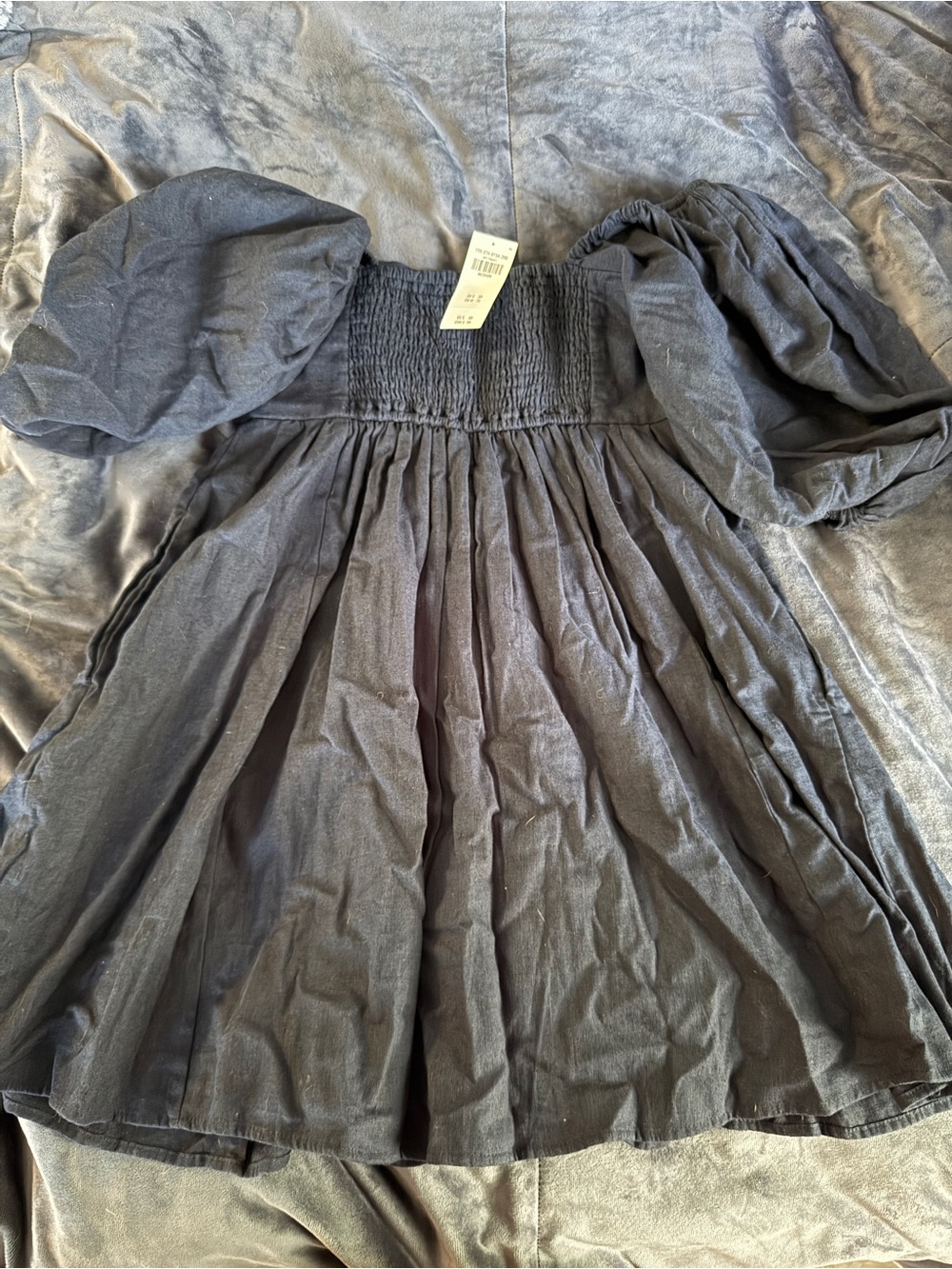 NEW Women’s Abercrombie Navy Puff-Sleeve Dress - Picture 1 of 2
